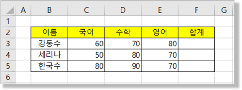 성적 합계 구해보기