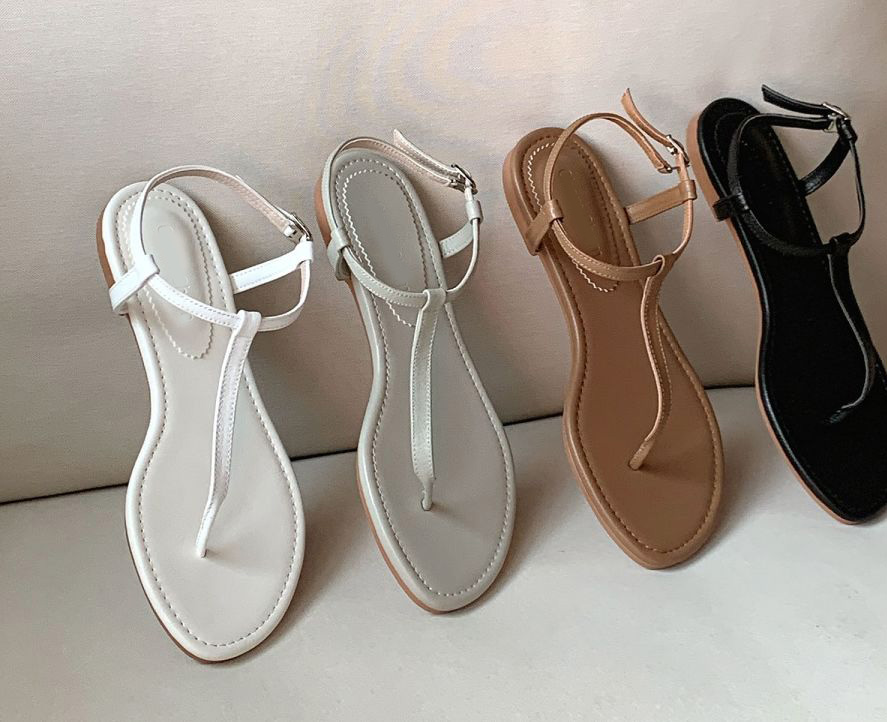  천연소가죽 티스트랩 2 cm 샌들