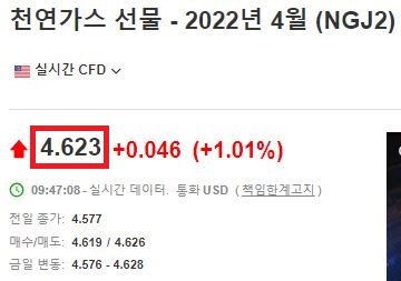 원자재 가격 영역