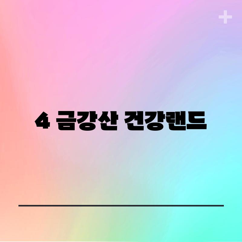 4. 금강산 건강랜드