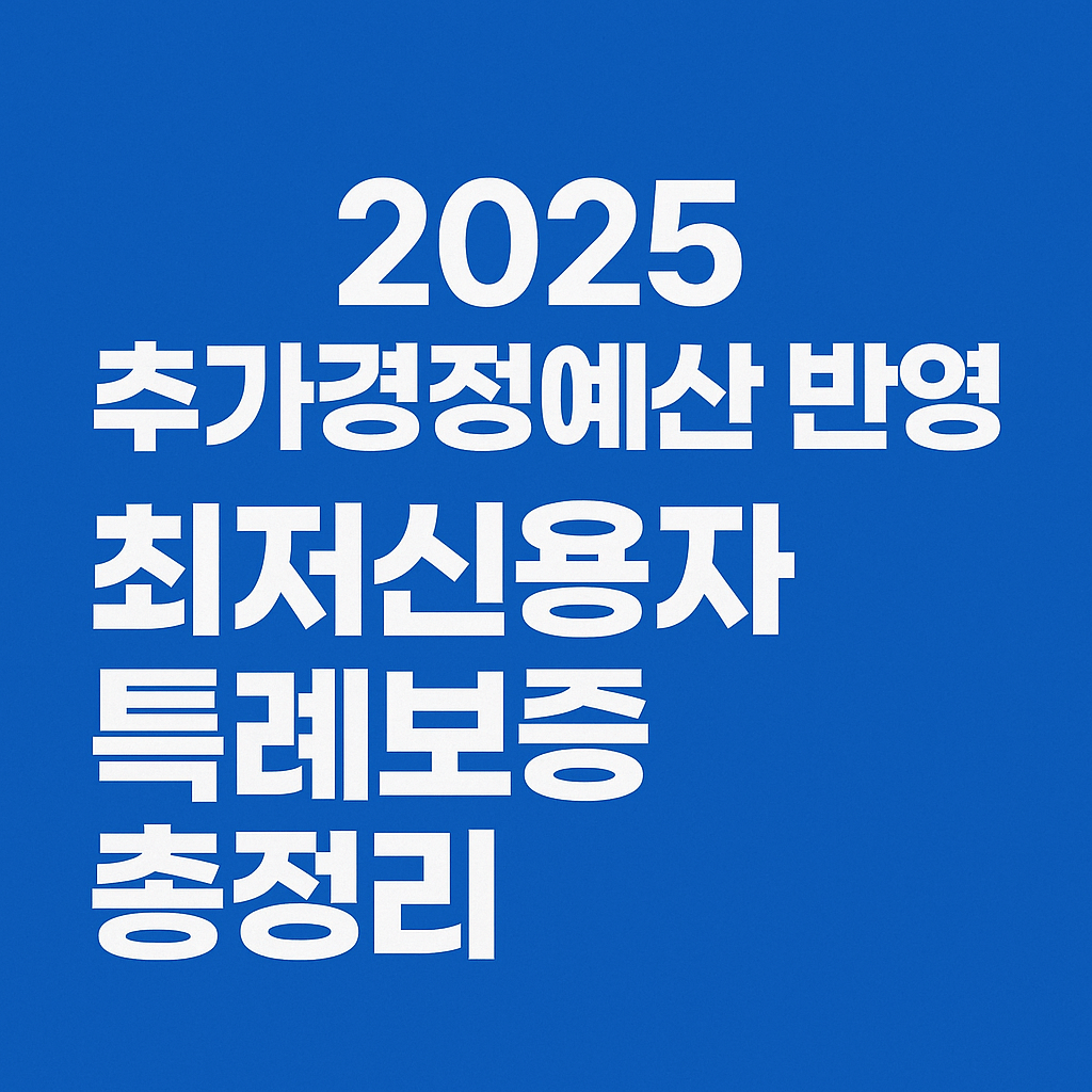 추가경정예산 반영&amp;#44; 최저신용자 특례보증