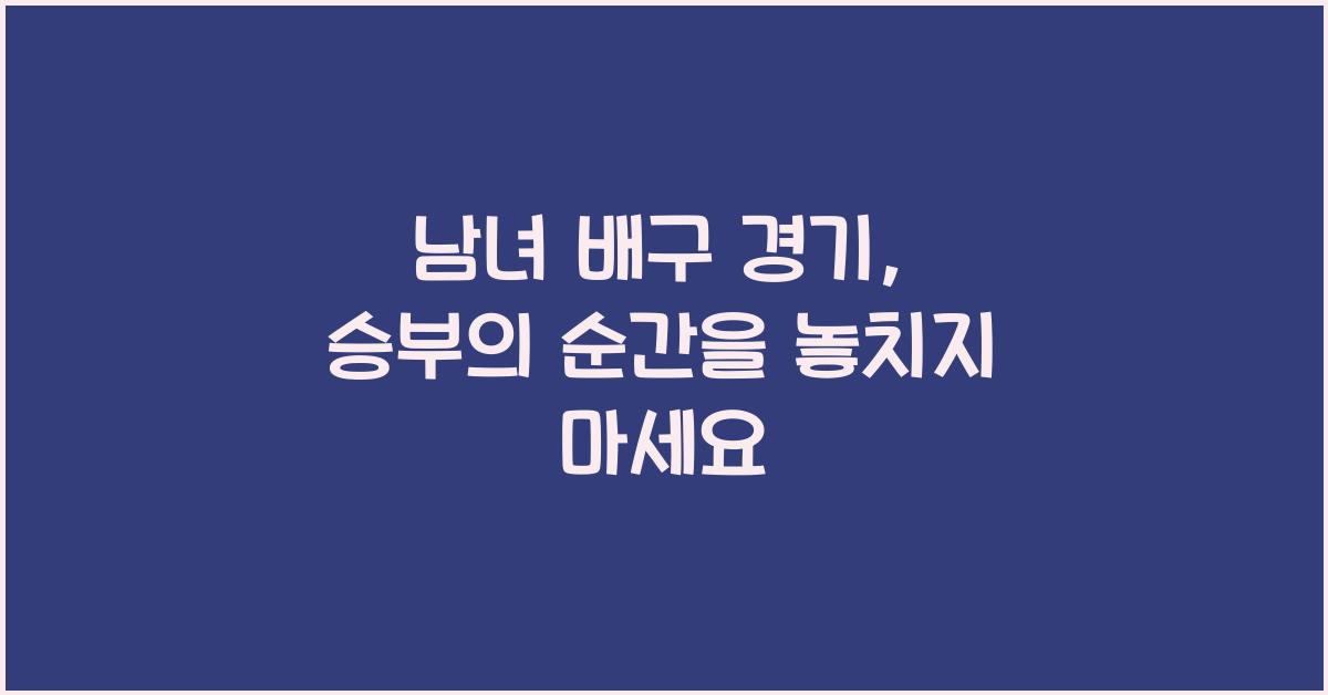 남녀 배구 경기