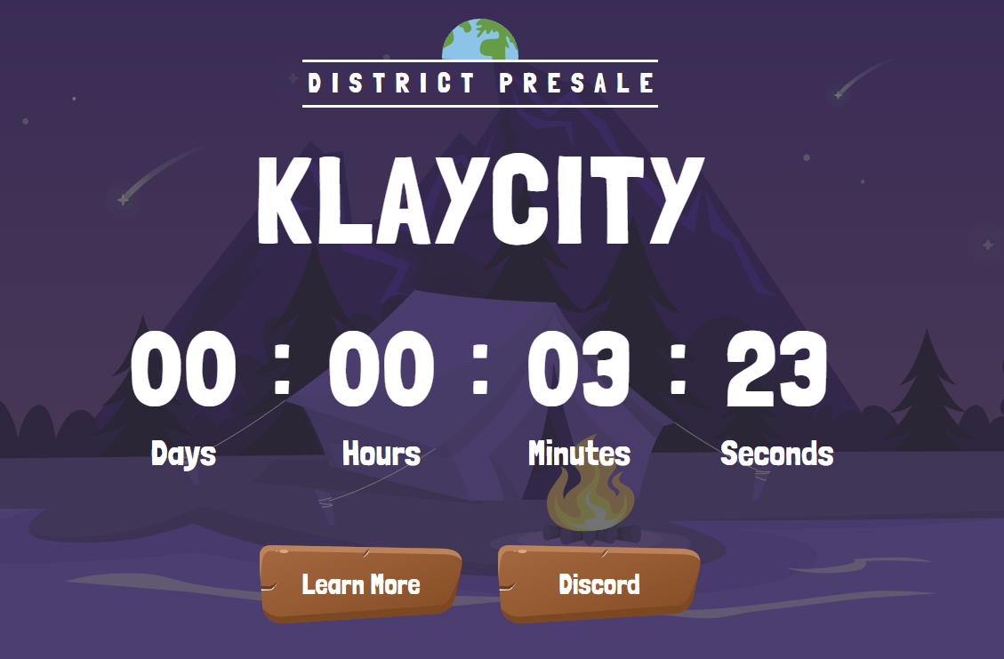  (NFT 첫 참여) 클레이시티 DISTRICT PRESALE