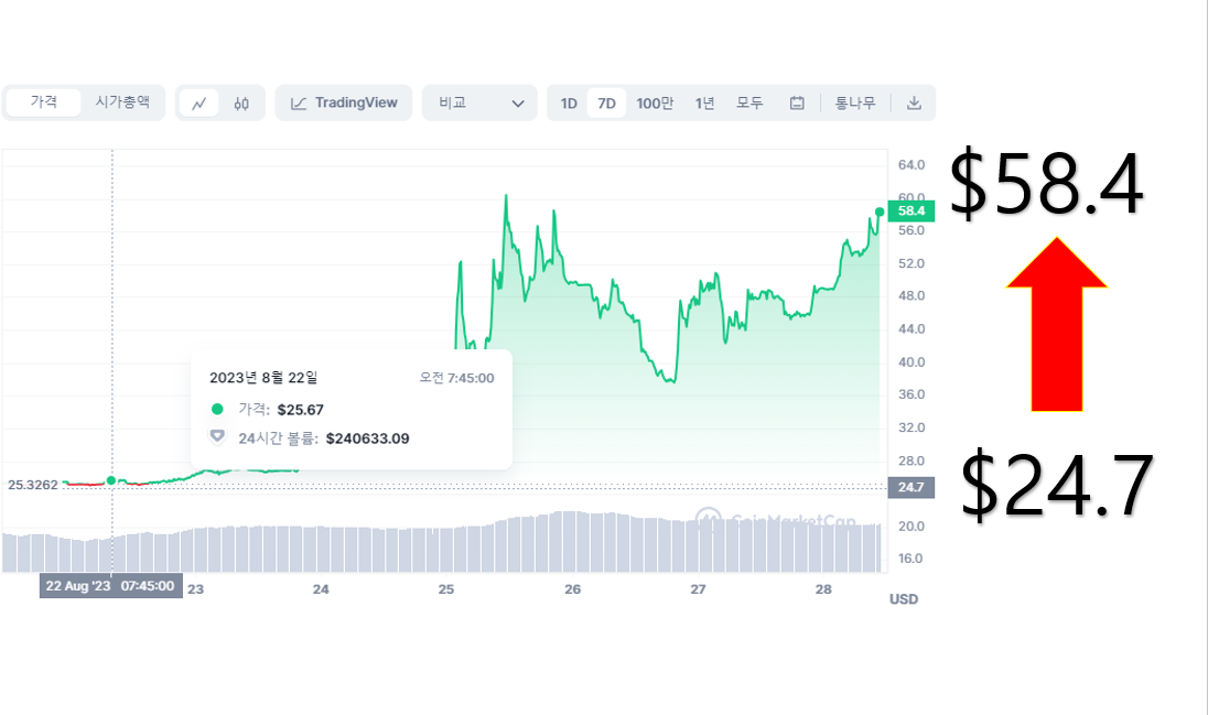 파이코인 8월 28일 기준 시세