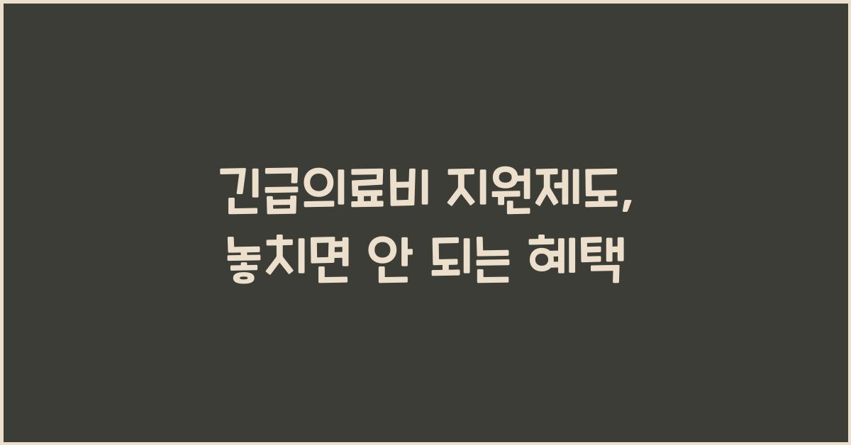 긴급의료비 지원제도