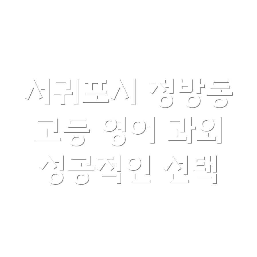 서귀포시 정방동 고등 영어 과외