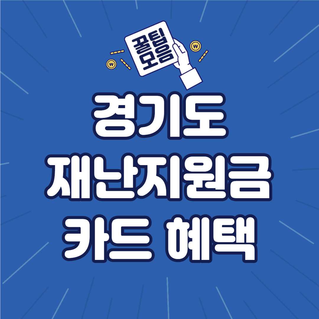  경기도 재난지원금 카드혜택 한눈에 보기