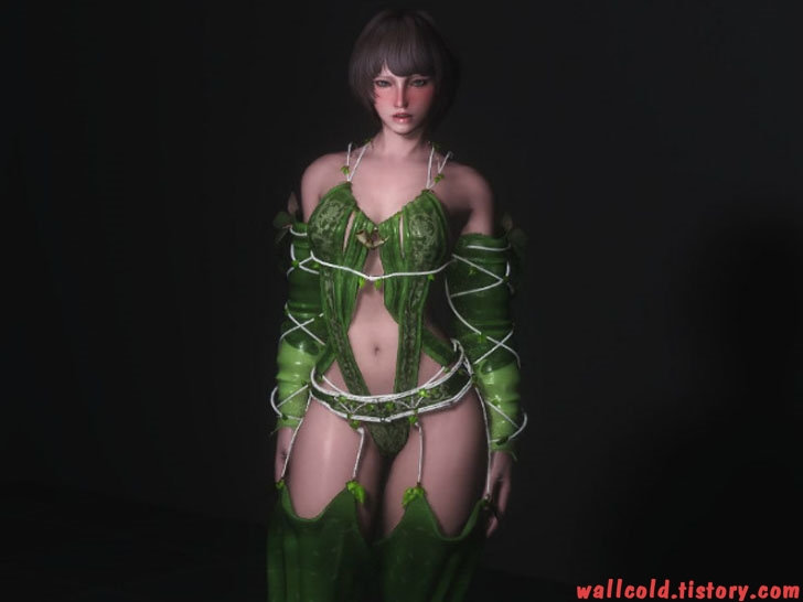 스카이림 의상 - 드레스 의상 elven nymph dress hdt skyrim mod 002