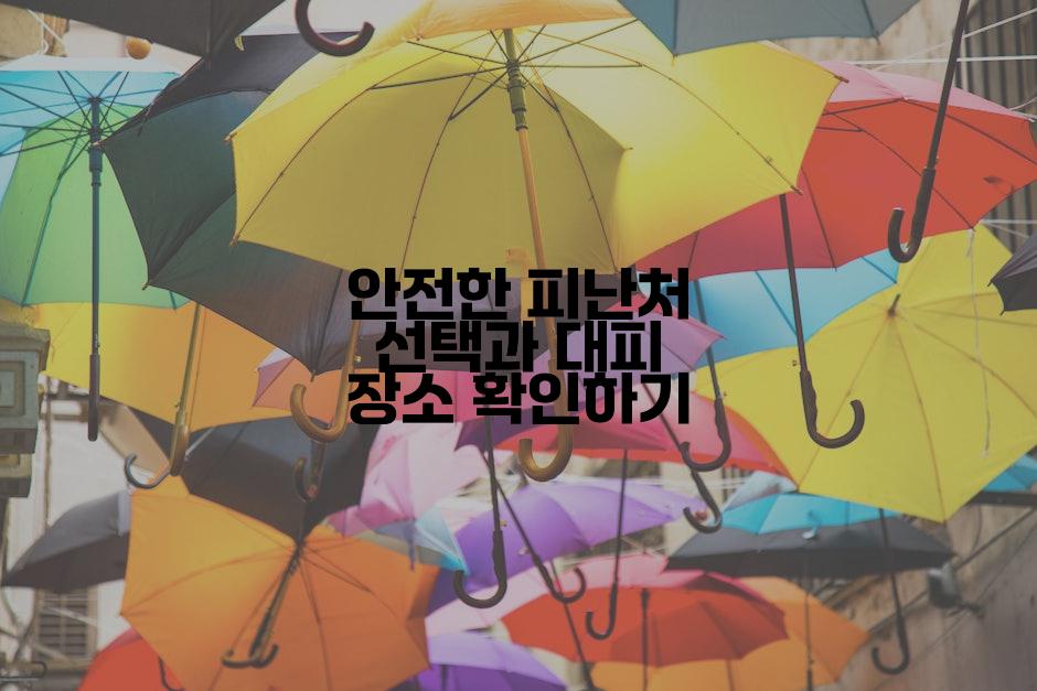 안전한 피난처 선택과 대피 장소 확인하기