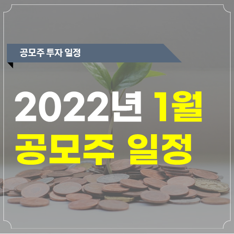  2022년 1월 공모주 투자 일정
