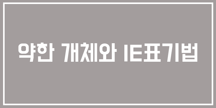  [Database] 약한 개체와 IE표기법