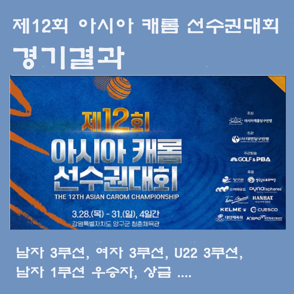 제12회 아시아 캐롬 선수권대회 경기결과