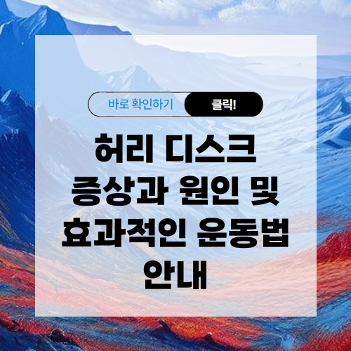 허리 디스크 증상과 원인 및 효과적인 운동법 안내