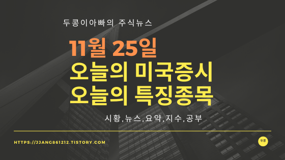  19년 11월 25일 미국주식,특징종목,섹터