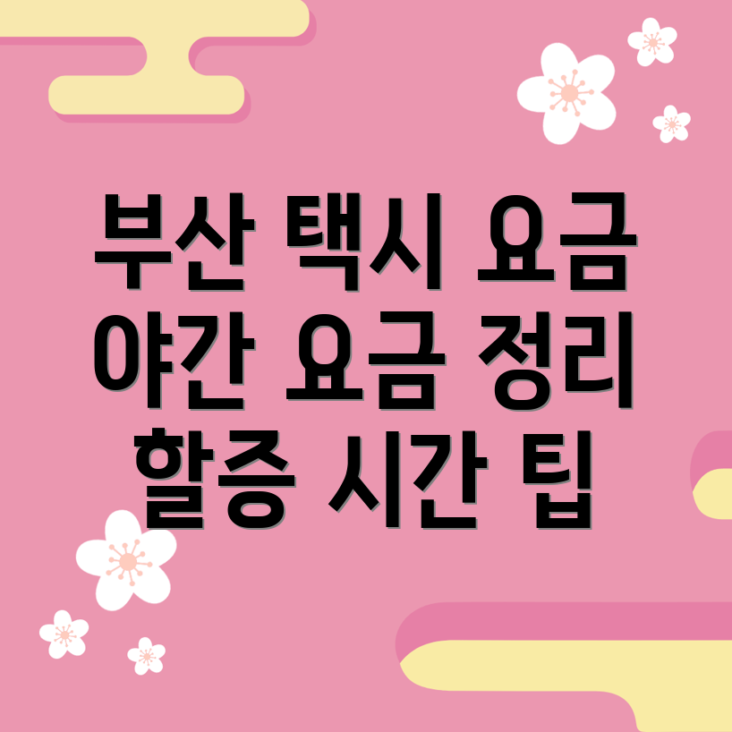 부산 택시 야간 요금