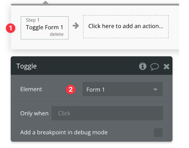 toggle action