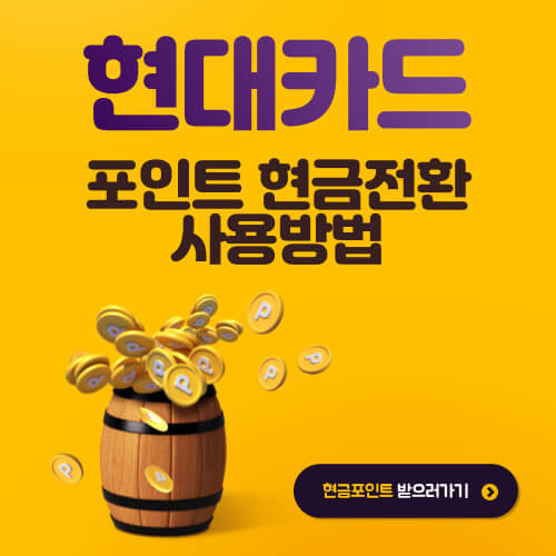  현대카드 포인트 현금전환 사용처 총정리!