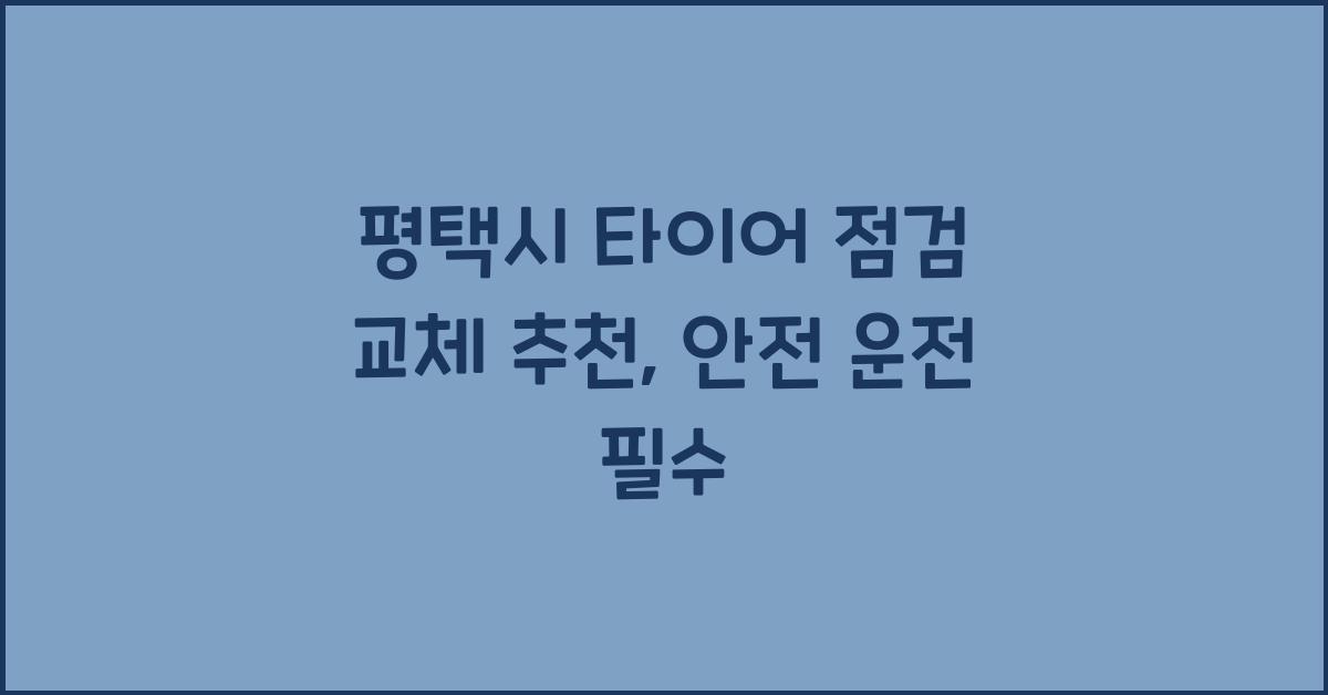 평택시 타이어 점검 교체 추천