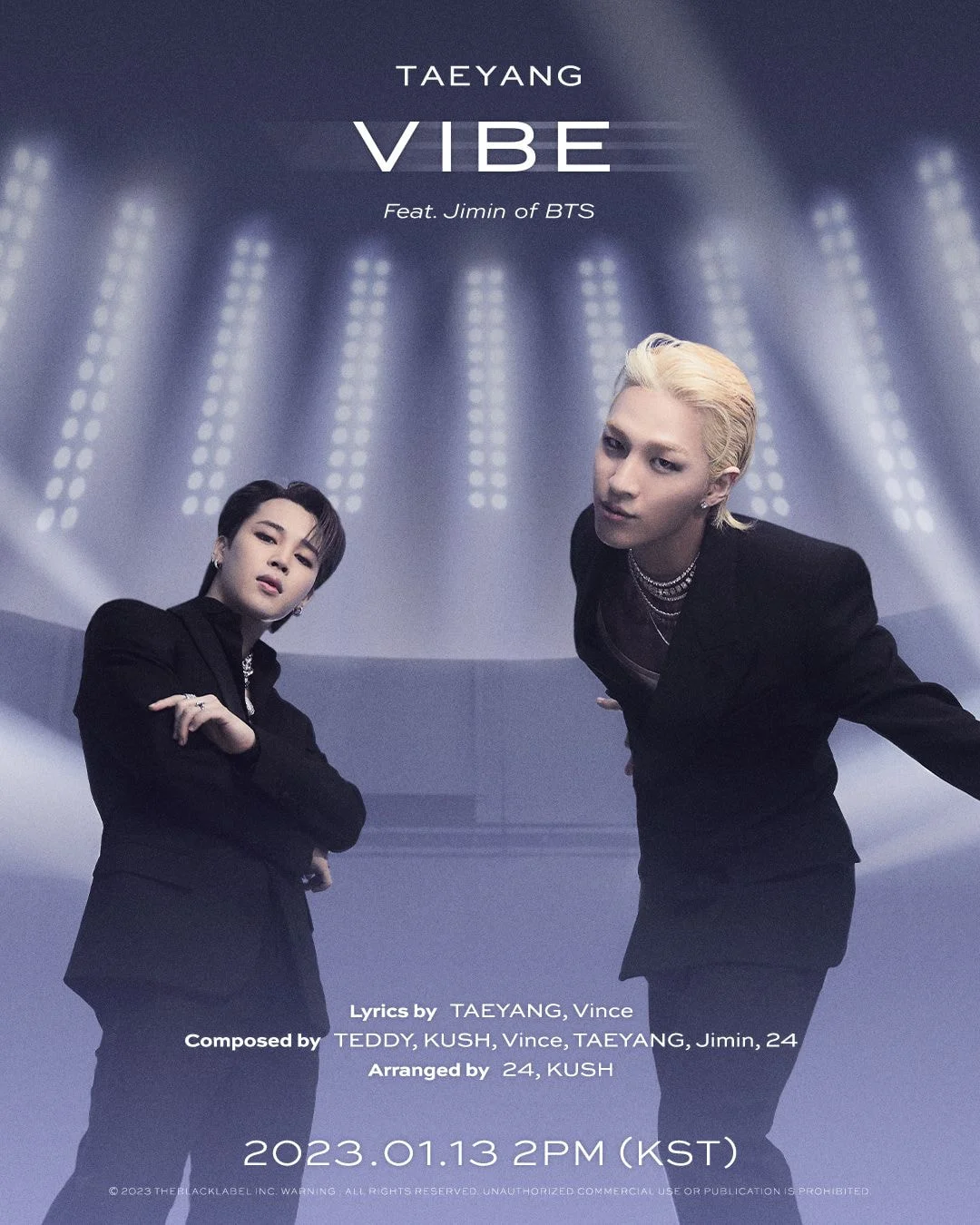  태양 x 방탄소년단 지민 'VIBE' 크레딧 포스터
