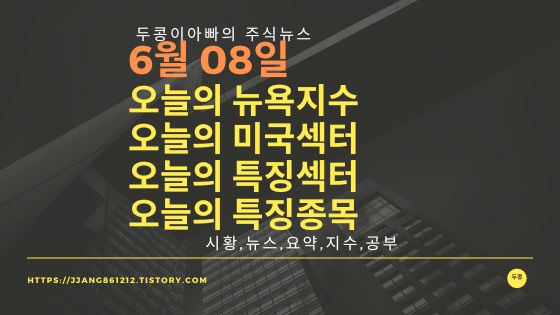  [22년 06월 08일]다우지수와 세계증시와 특징종목