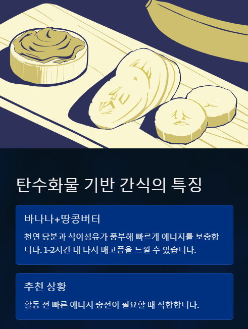 탄수화물 기반이 되는 간식의 특징
