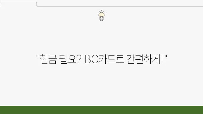 BC카드 현금서비스 - 이자율