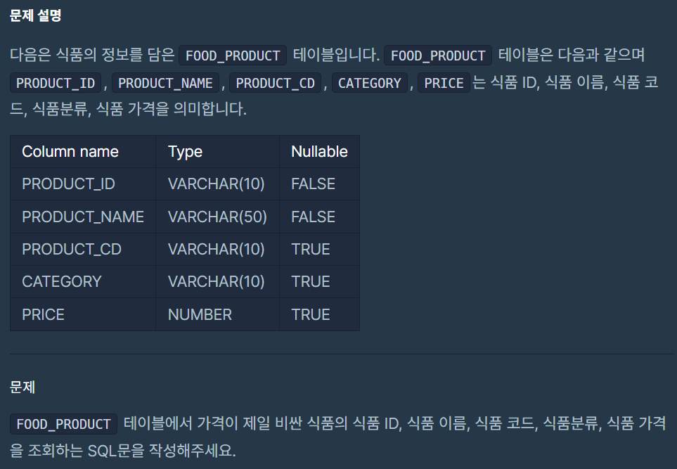 ✈️ SQL Programmers Level 2 - 36 Solved - 007. 가격이 제일 비싼 식품의 정보 출력하기 / 008. 최솟값 구하기 / 009. 동물 수 구하기 ✈️ SQL Programmers Level 2 - 36 Solved - 007. 가격이 제일 비싼 식품의 정보 출력하기 / 008. 최솟값 구하기 / 009. 동물 수 구하기