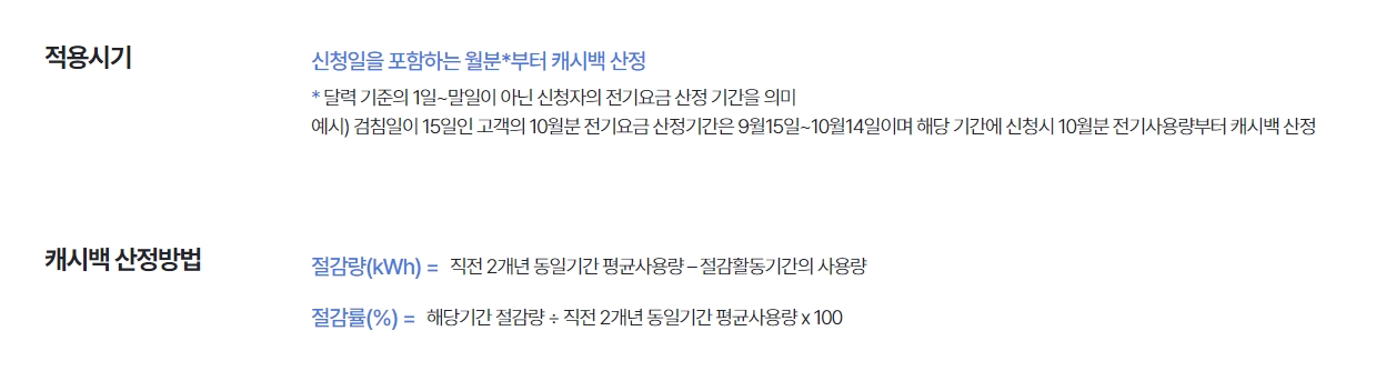 한전 에너지 캐시백 신청방법 홈페이지 링크