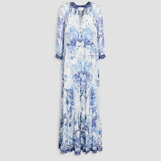 카밀라 Gathered printed silk crepon maxi dress 1647597299058583 16475972990585831647597299058583