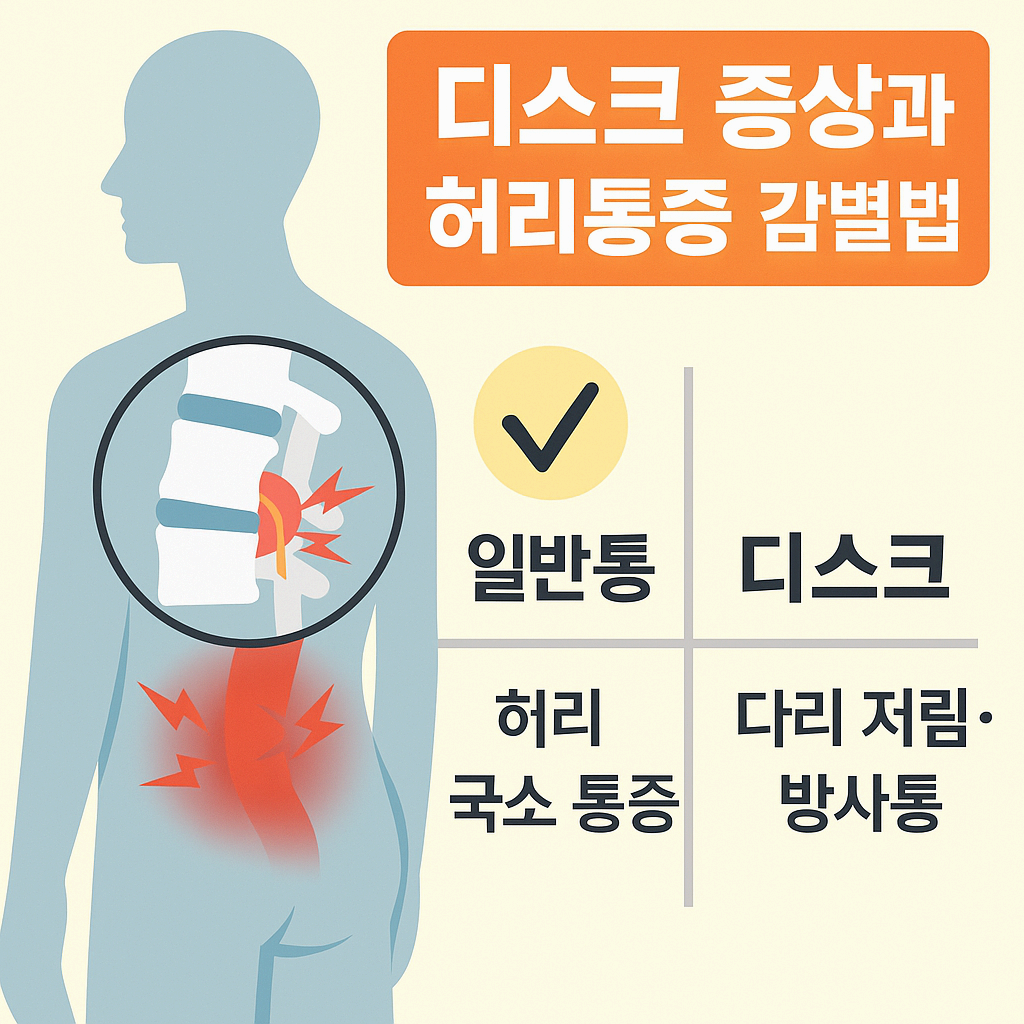 디스크 증상과 허리통증 감별법
