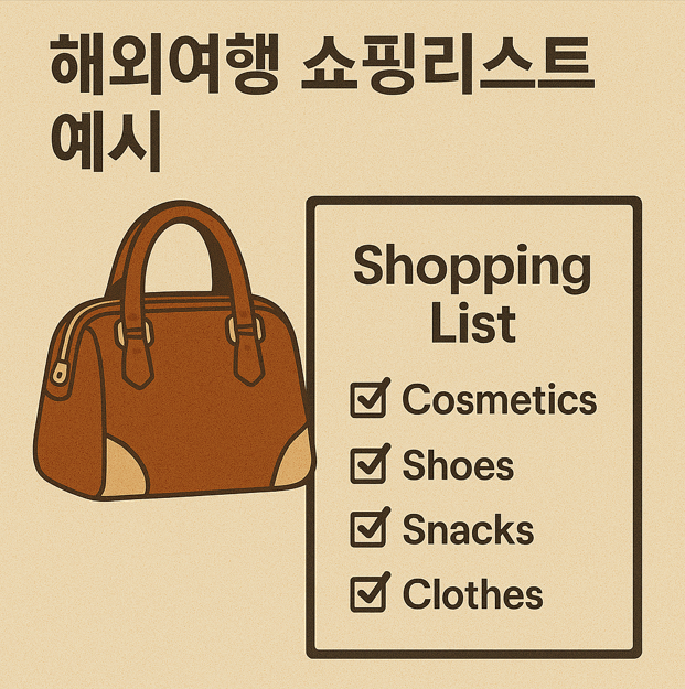 해외여행 쇼핑리스트 예시