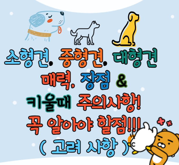  강아지 (소형견, 중형견, 대형견)키울때 주의할점, 필요한것(혜택)