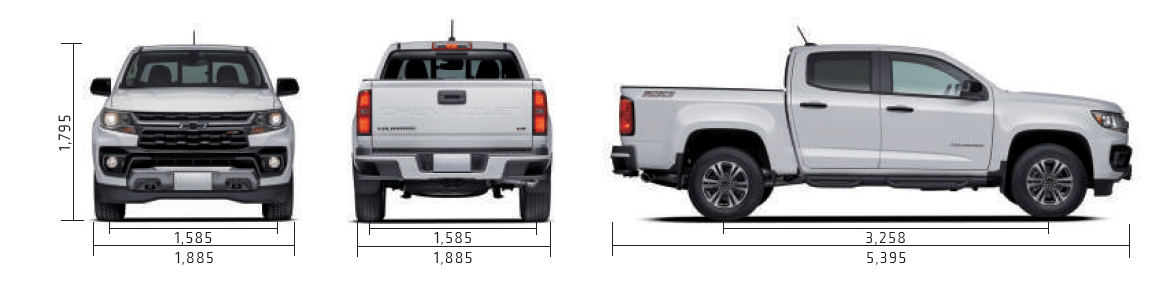 쉐보레 콜로라도 사이즈 차트