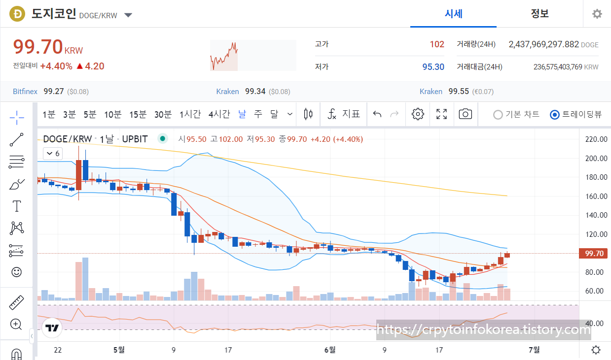 도지코인-일봉차트-사진