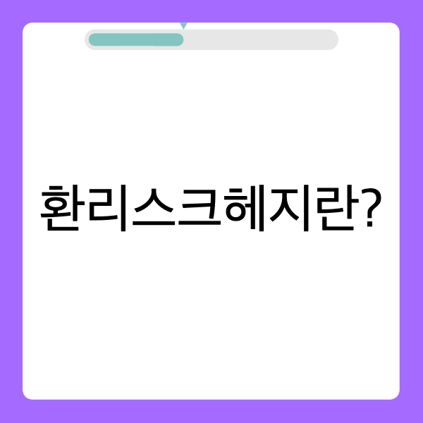 환리스트헤지 의미&#44; 방법