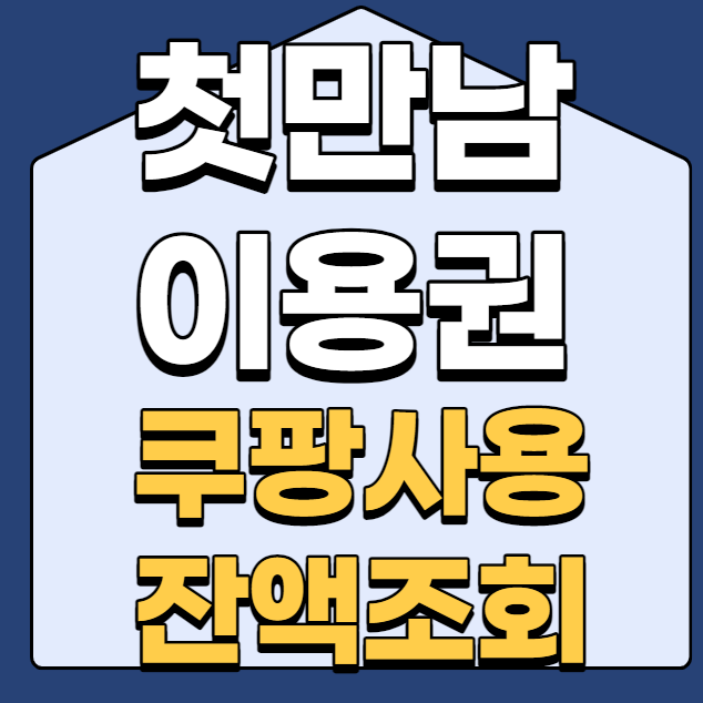  첫만남이용권 잔액조회부터 쿠팡이용까지 총정리