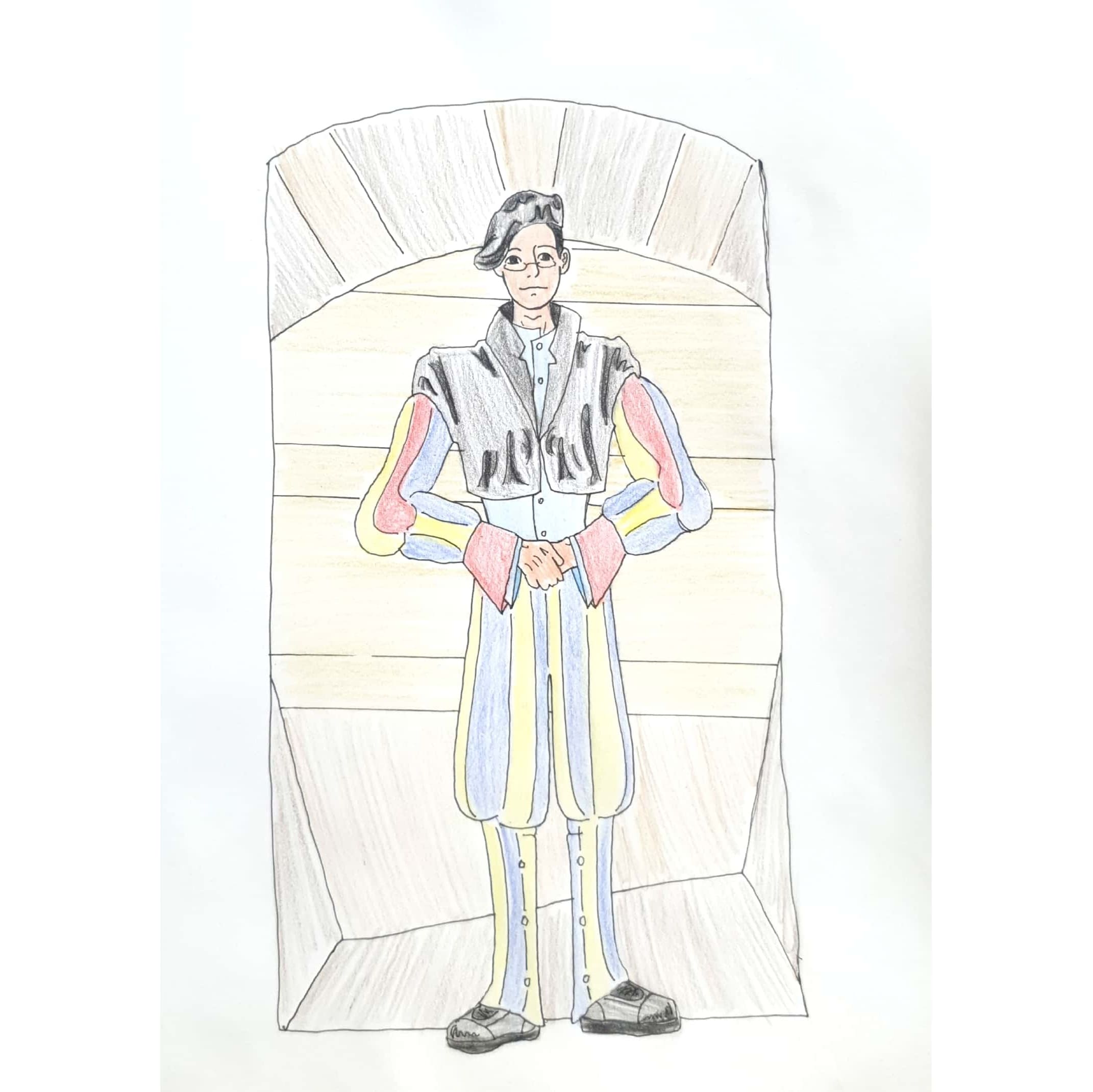  경비원 / 일러스트 그림 드로잉 / 인물화 그리기