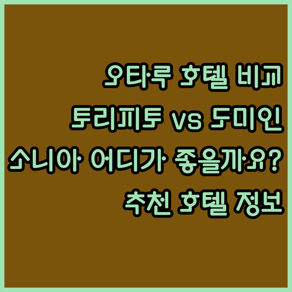 오타루 호텔 3곳 비교분석 호텔 토리