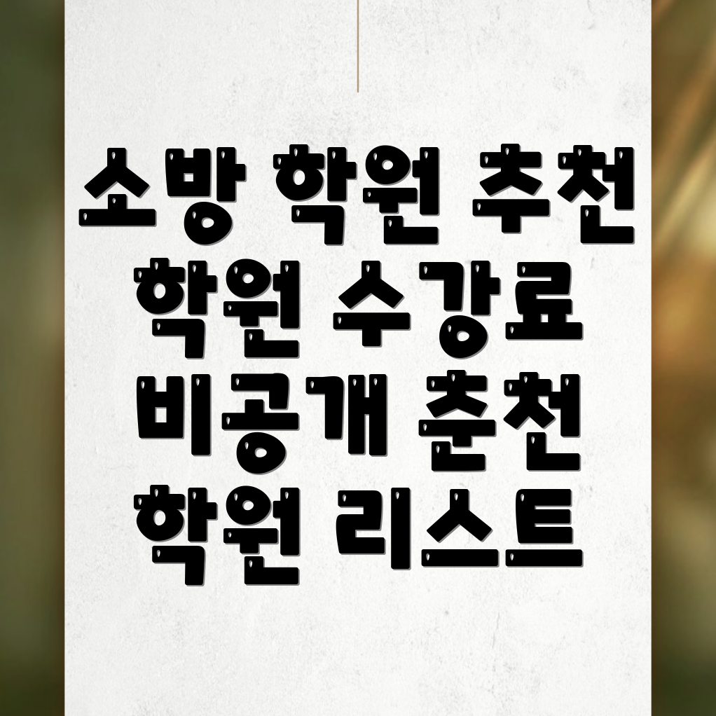 소방 공무원 학원
