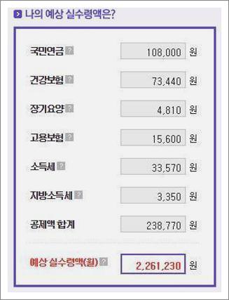 연봉 3000 실수령액