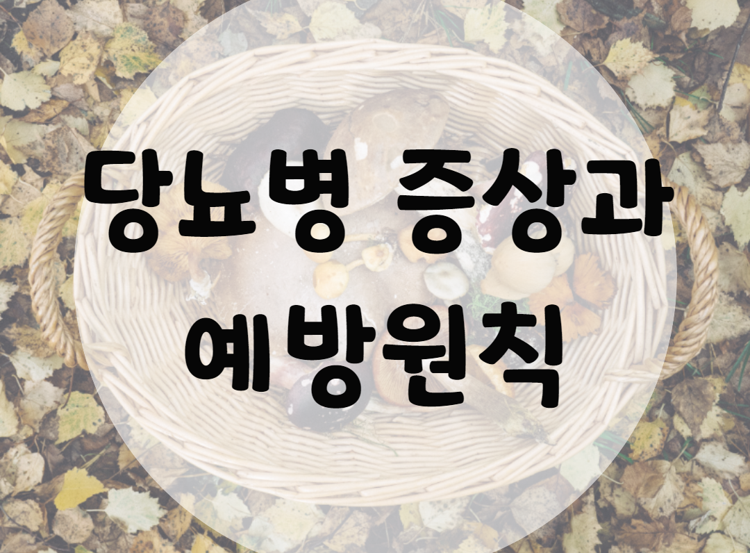  당뇨 초기증상과 예방원칙