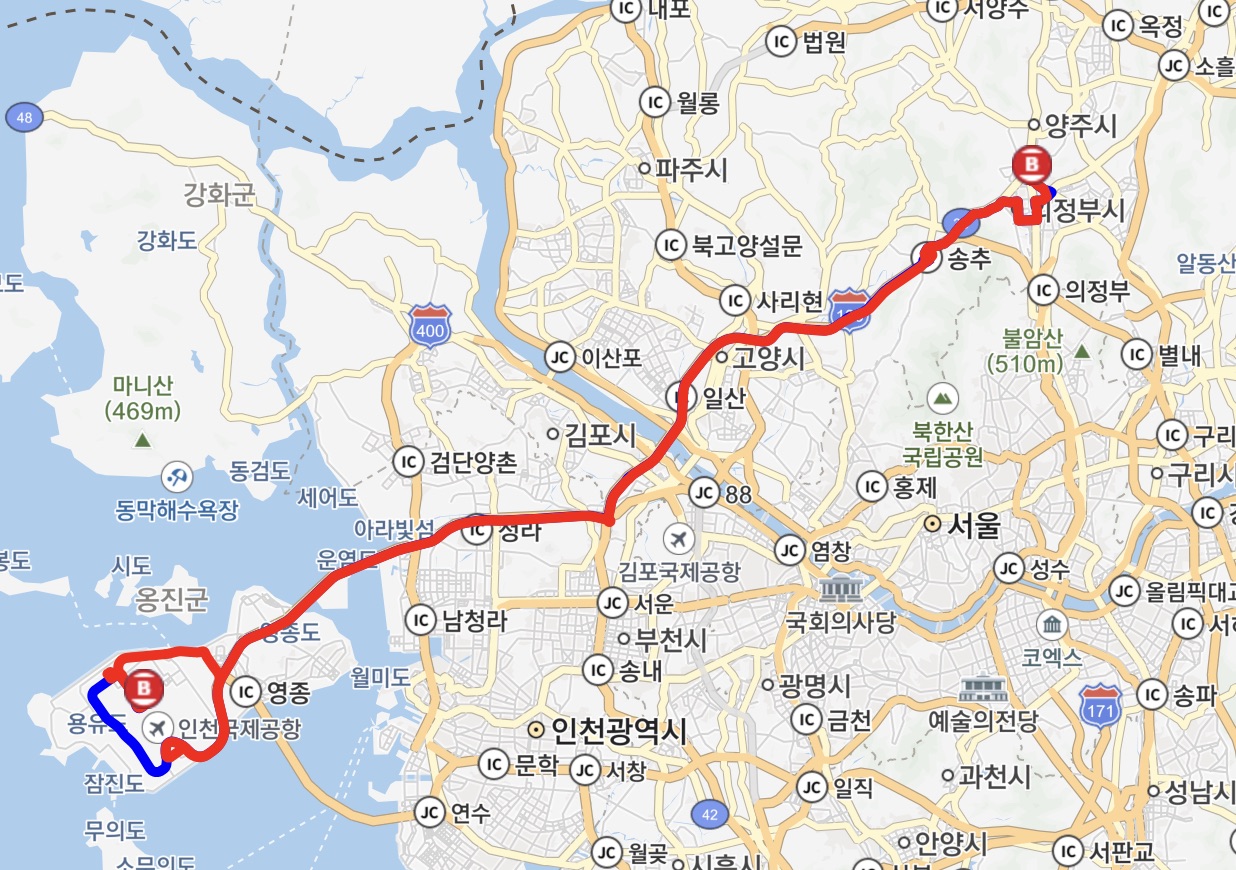 7200 인천공항 버스 운행지도