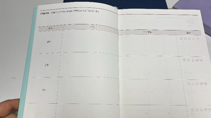마음수련 다이어리 삼개월 목표 설정