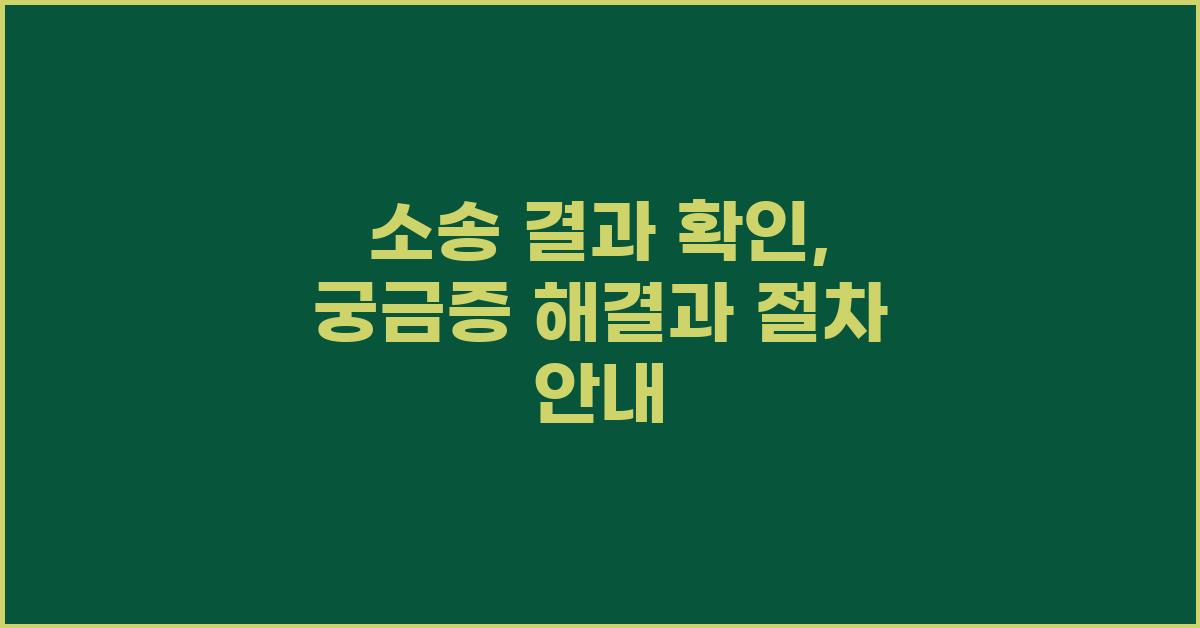 소송 결과 확인, 궁금증 해결