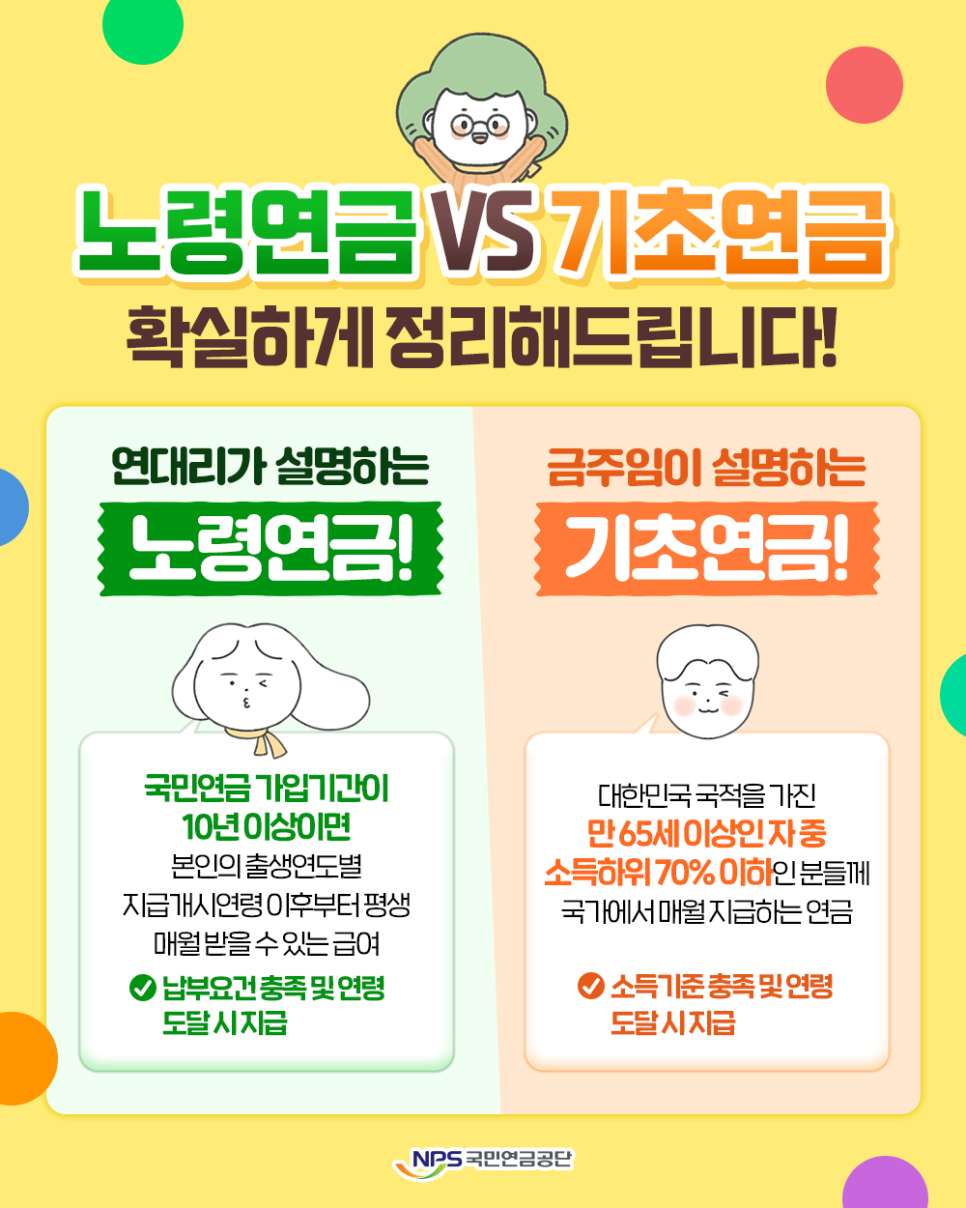노령연금 기초연금 차이
