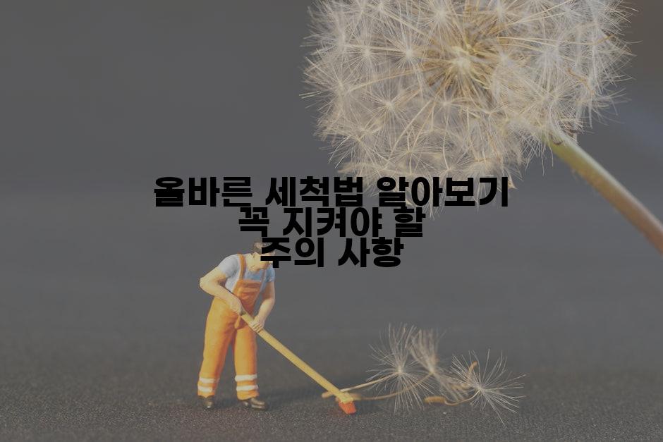올바른 세척법 알아보기 꼭 지켜야 할 주의 사항