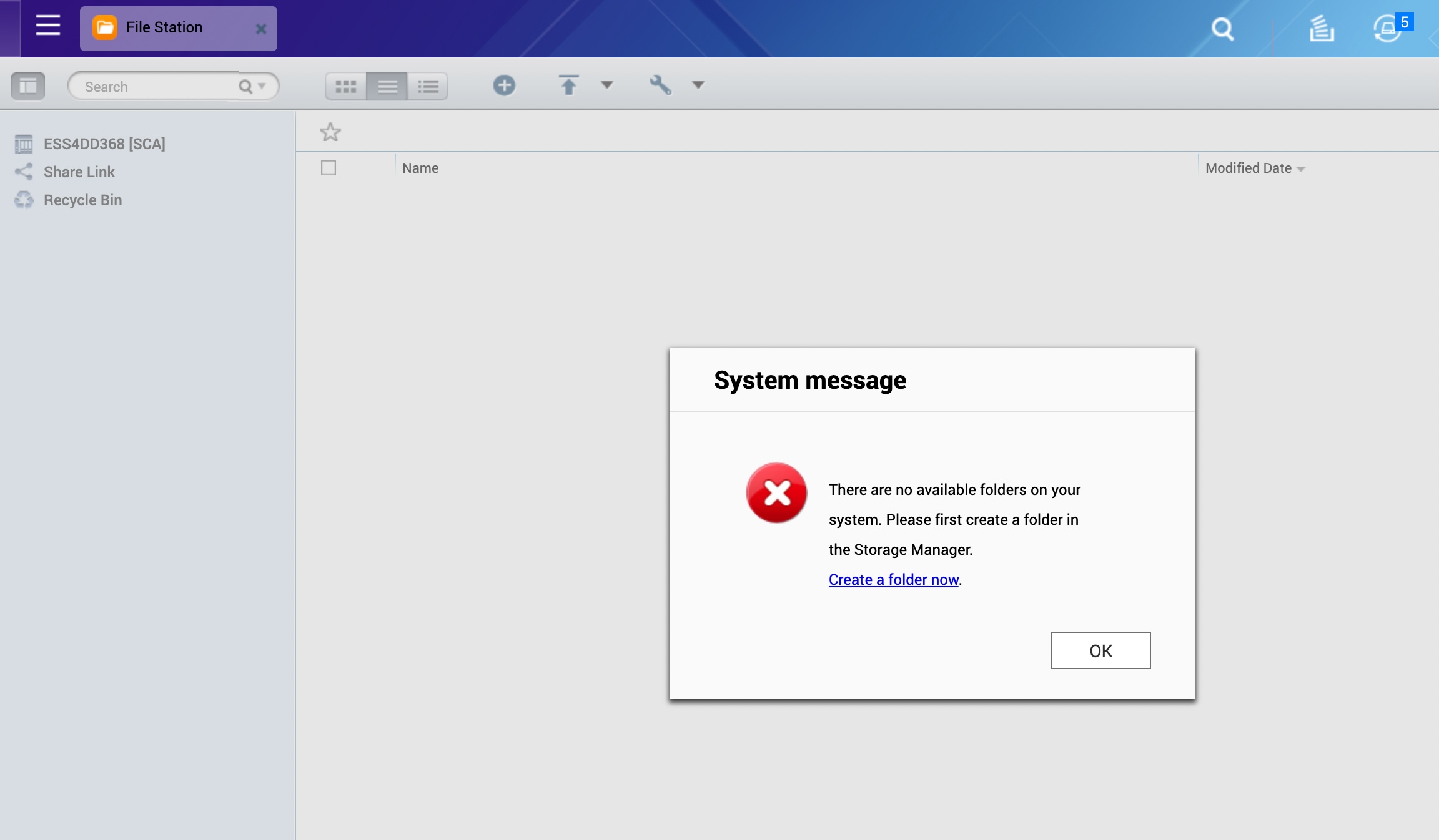 QNAP NAS File Station error