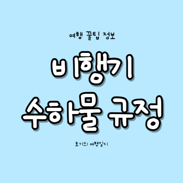  해외여행 기내,위탁 수하물 규정 총정리