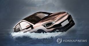  호수안에 빠져있는 수상한 자동차 발견