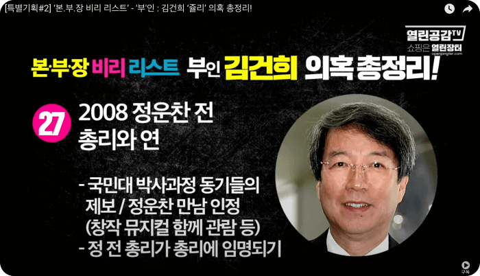 김건희 윤석열 최은순 장모 가족관련 의혹 리스트 